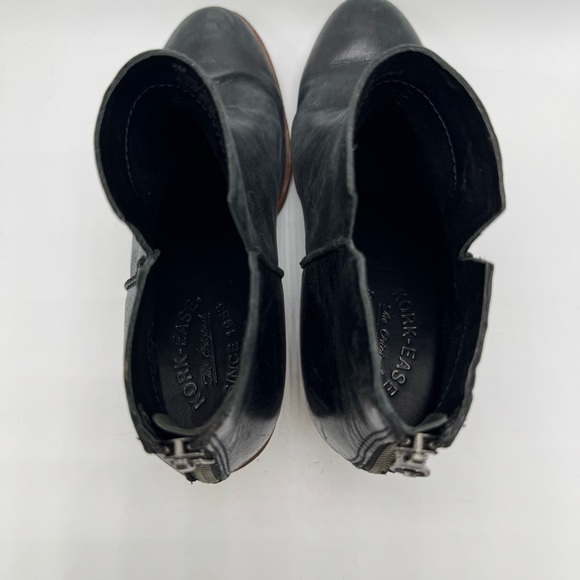 Kork Ease Chandra Bootie Women’s Size 8 Black Leather Boot Stacked Block Heel - Picture 6 of 11